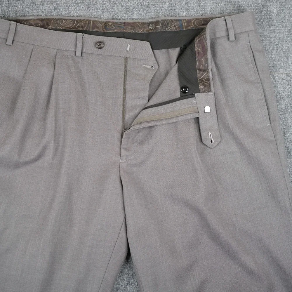Lauren‎ Ralph Lauren Dress Pants Mens 44x31 Taupe Grey Double Pleated Wool Blend